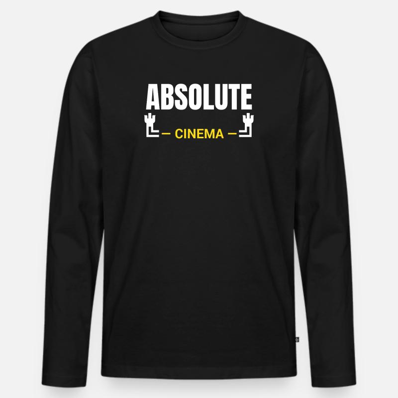Absolute Cinema Statement - Männer Premium Bio Langarmshirt - Schwarz
