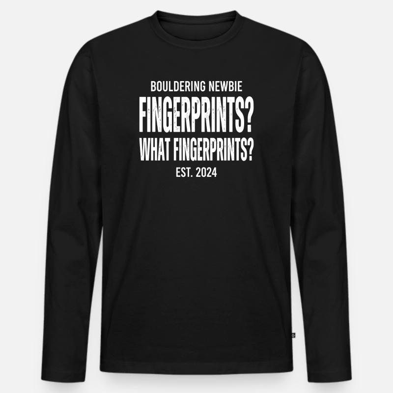 Fingerprints Boulder Print - Männer Premium Bio Langarmshirt - Schwarz