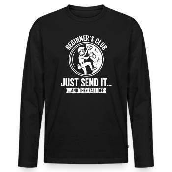 Beginner's Club Just Send It - Men's Premium Organic Long Sleeve Shirt - black - Front - Nico (187cm)