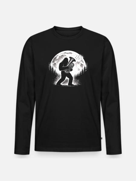 Bigfoot tuba player - Men's Premium Organic Long Sleeve Shirt - black