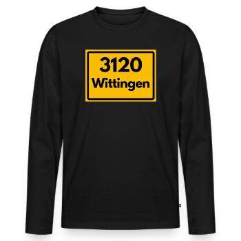 ANCIEN CODE POSTAL RETRO 3120 WITTRINGEN - T-shirt manches longues Premium bio Homme - noir - Devant - Nico (187cm)
