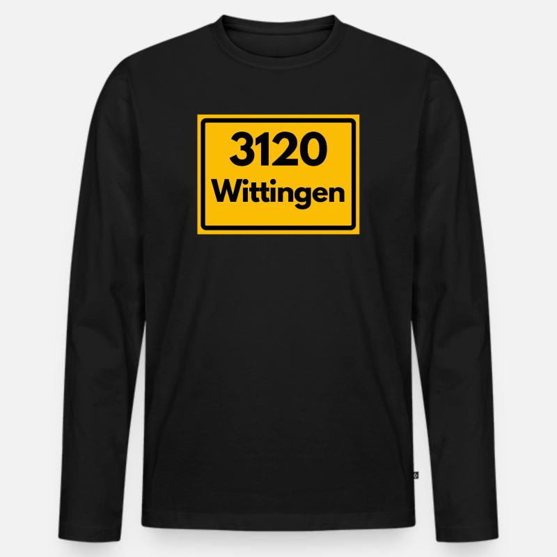OLD POSTCODE POSTCODE RETRO 3120 WITTRINGEN - Men's Premium Organic Long Sleeve Shirt - black