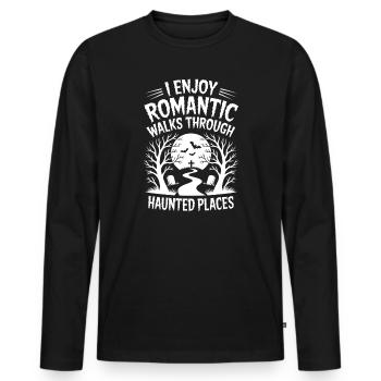 Horror Sprüche Romantisch Lustige Horror Geschenk  - Männer Premium Bio Langarmshirt - Schwarz - Vorne - Nico (187cm)