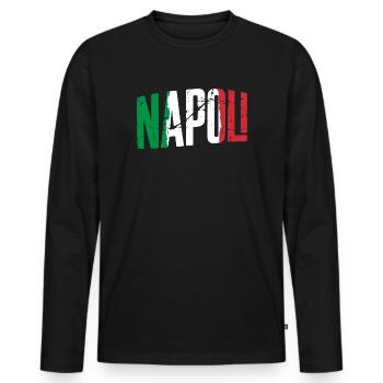 Naples, Italie, Naples - T-shirt manches longues Premium bio Homme - noir - Devant - Nico (187cm)