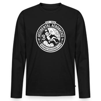 Bouldering Beginner Club Emblem - Men's Premium Organic Long Sleeve Shirt - black - Front - Nico (187cm)