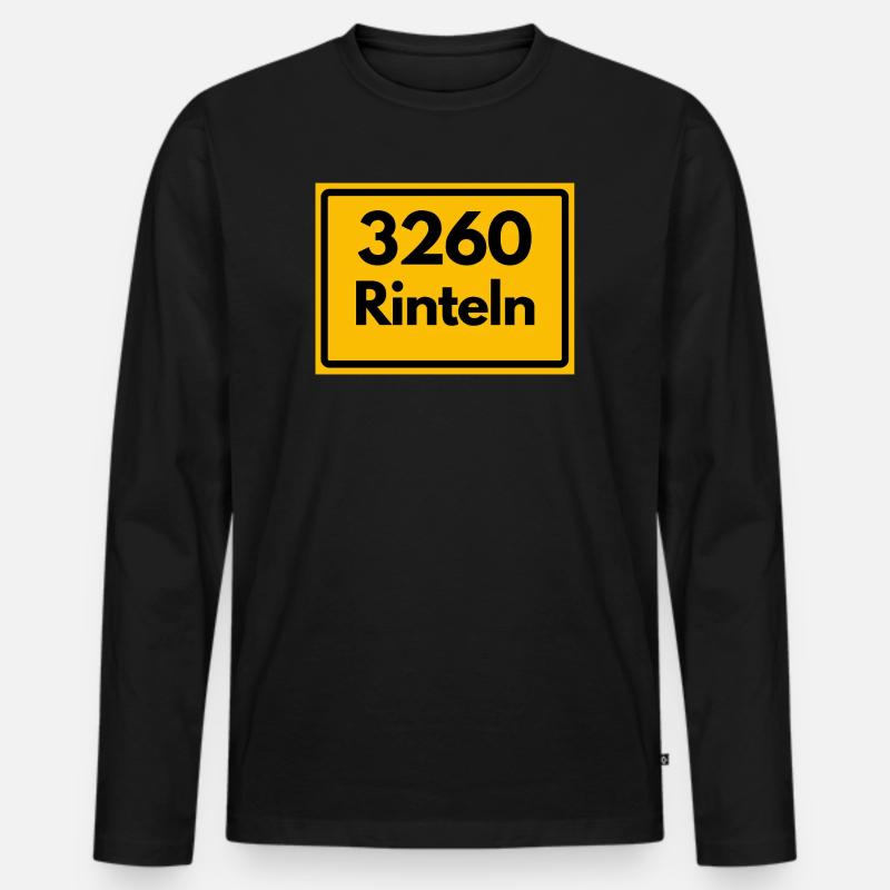 OLD POSTCODE RETRO 3260 RINTELN – WESER - Men's Premium Organic Long Sleeve Shirt - black