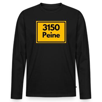ANCIEN CODE POSTAL RÉTRO 3150 PEINE EULENSTADT - T-shirt manches longues Premium bio Homme - noir - Devant - Nico (187cm)