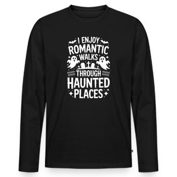 Horror Sprüche Romantisch Lustige Horror Geschenk  - Männer Premium Bio Langarmshirt - Schwarz - Vorne - Nico (187cm)