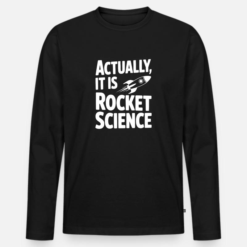 Eigentlich ist es Raketenwissenschaft - Männer Premium Bio Langarmshirt - Schwarz