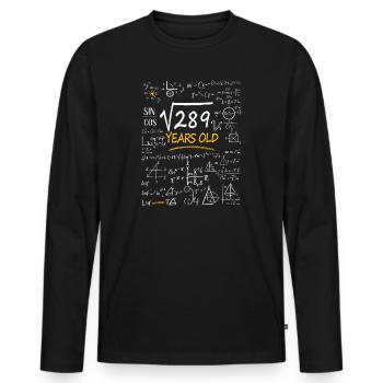 Formules mathématiques pour l’anniversaire de 17 ans drôles - T-shirt manches longues Premium bio Homme - noir - Devant - Nico (187cm)