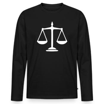 Avocat Droit Droit Avocat Balance Droit Judiciaire - T-shirt manches longues Premium bio Homme - noir - Devant - Nico (187cm)