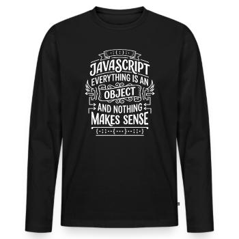 JavaScript: Everything is an object - Men's Premium Organic Long Sleeve Shirt - black - Front - Nico (187cm)