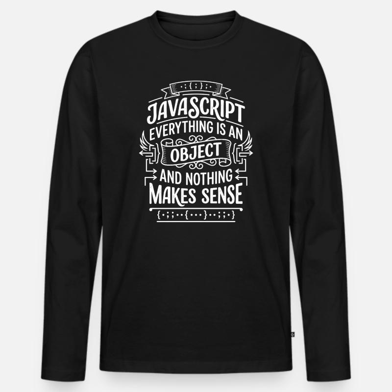 JavaScript: Everything is an object - Men's Premium Organic Long Sleeve Shirt - black