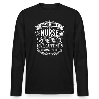 Nachtpflegeheldin Kaffee Liebe - Männer Premium Bio Langarmshirt - Schwarz - Vorne - Nico (187cm)