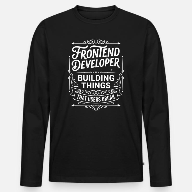 Frontend Entwickler baut Dinge - Männer Premium Bio Langarmshirt - Schwarz