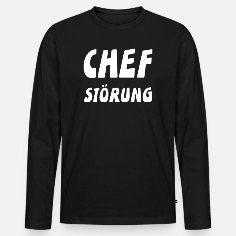 Chef - Männer Premium Bio Langarmshirt - Schwarz