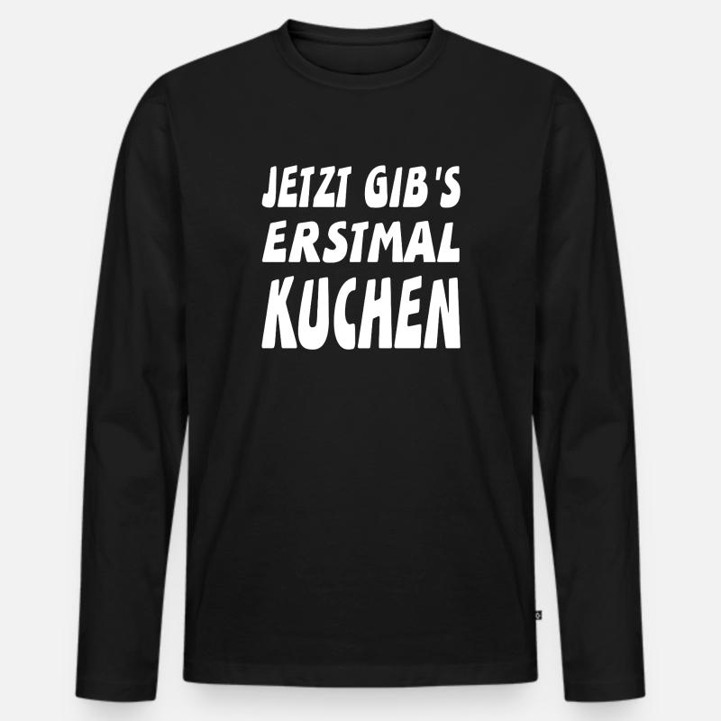 Kuchen - Männer Premium Bio Langarmshirt - Schwarz
