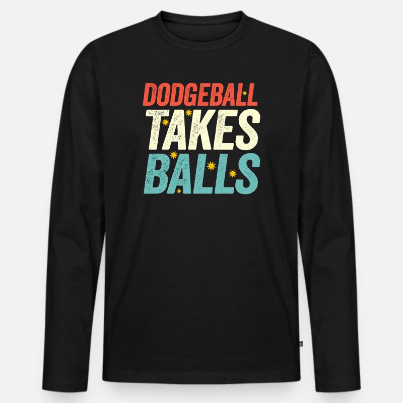 Völkerball braucht Bälle - Männer Premium Bio Langarmshirt - Schwarz
