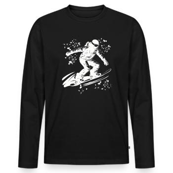 Snowboarder Snowboarding Snowboard - Men's Premium Organic Long Sleeve Shirt - black - Front - Nico (187cm)