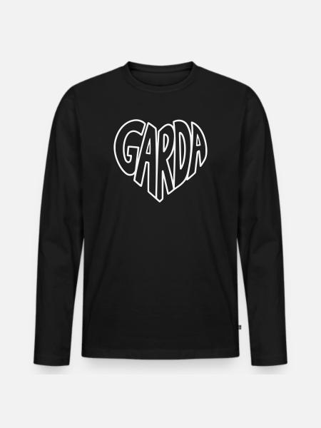 Garda Heart Font Logo - Men's Premium Organic Long Sleeve Shirt - black