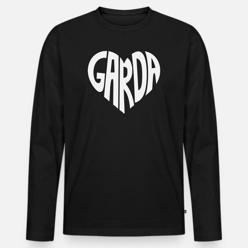 Garda Herzschrift Logo - Männer Premium Bio Langarmshirt - Schwarz