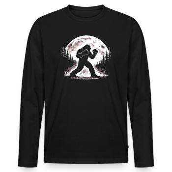 Bigfoot Boxer - T-shirt manches longues Premium bio Homme - noir - Devant - Nico (187cm)