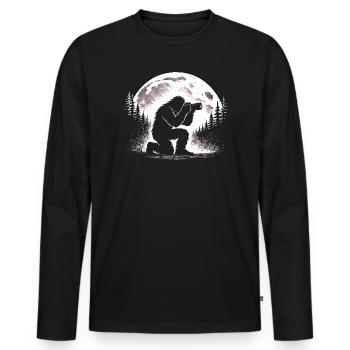 Photographe de Bigfoot - T-shirt manches longues Premium bio Homme - noir - Devant - Nico (187cm)