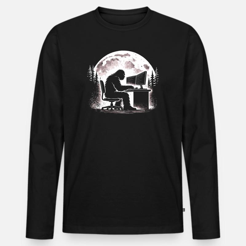 Bigfoot Programmierer - Männer Premium Bio Langarmshirt - Schwarz