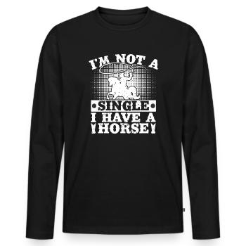 Équitation de rodéo : aucun n’a un cheval - T-shirt manches longues Premium bio Homme - noir - Devant - Nico (187cm)
