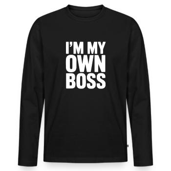 Je suis mon propre - T-shirt manches longues Premium bio Homme - noir - Devant - Nico (187cm)
