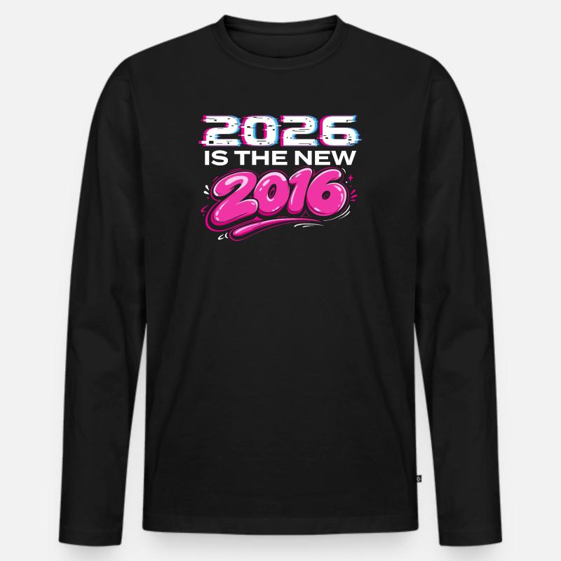 2026 Neue 2016 Throwback-Internet-Vibes - Männer Premium Bio Langarmshirt - Schwarz