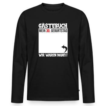Guestbook: 30th Birthday - Men's Premium Organic Long Sleeve Shirt - black - Front - Nico (187cm)