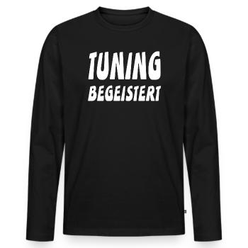 Tuning - Männer Premium Bio Langarmshirt - Schwarz - Vorne - Nico (187cm)