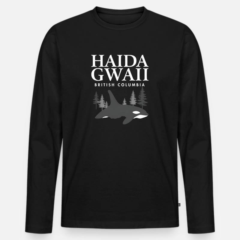 Haida Gwaii Orca - Männer Premium Bio Langarmshirt - Schwarz