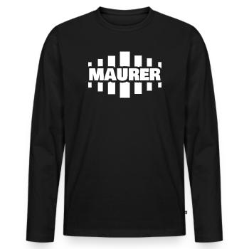 Métier de maçon - T-shirt manches longues Premium bio Homme - noir - Devant - Nico (187cm)