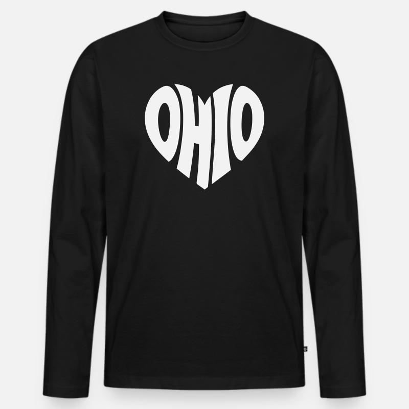 Ohio Herz Logo - Männer Premium Bio Langarmshirt - Schwarz