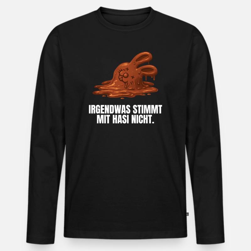 Something's wrong with bunny Easter - Men's Premium Organic Long Sleeve Shirt - black