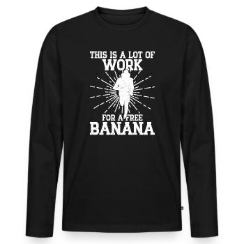 Marathon Runner Work For Free Banana Running - Men's Premium Organic Long Sleeve Shirt - black - Front - Nico (187cm)