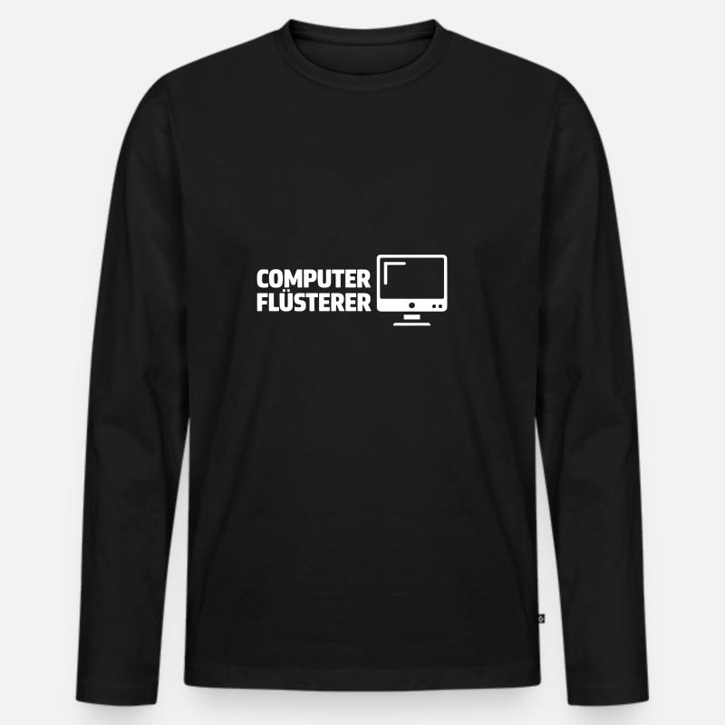 Computer Flüsterer - Männer Premium Bio Langarmshirt - Schwarz