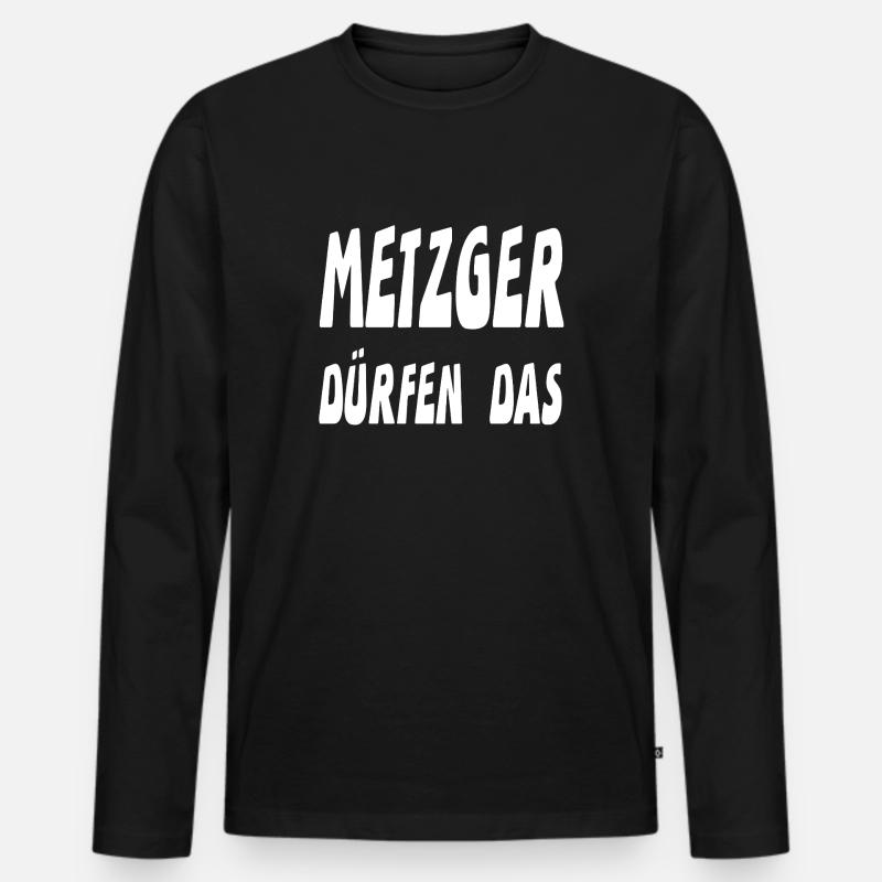 Metzger - Männer Premium Bio Langarmshirt - Schwarz