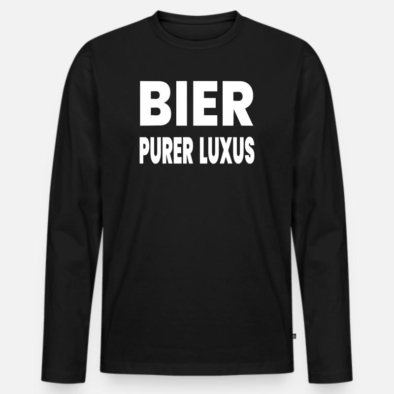 Bier - Männer Premium Bio Langarmshirt - Schwarz