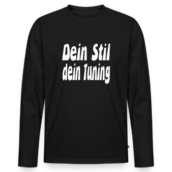 tuning - Men's Premium Organic Long Sleeve Shirt - black - Front - Nico (187cm)