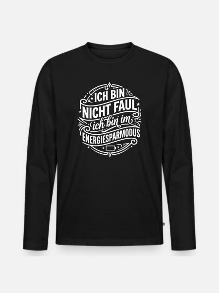 Energy saving mode humor - Men's Premium Organic Long Sleeve Shirt - black