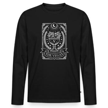 The Vegan Tarot Card Occult Design - Men's Premium Organic Long Sleeve Shirt - black - Front - Nico (187cm)