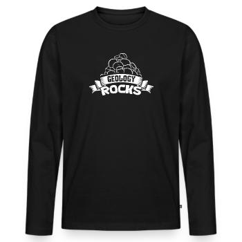 Geology Rocks! - Männer Premium Bio Langarmshirt - Schwarz - Vorne - Nico (187cm)