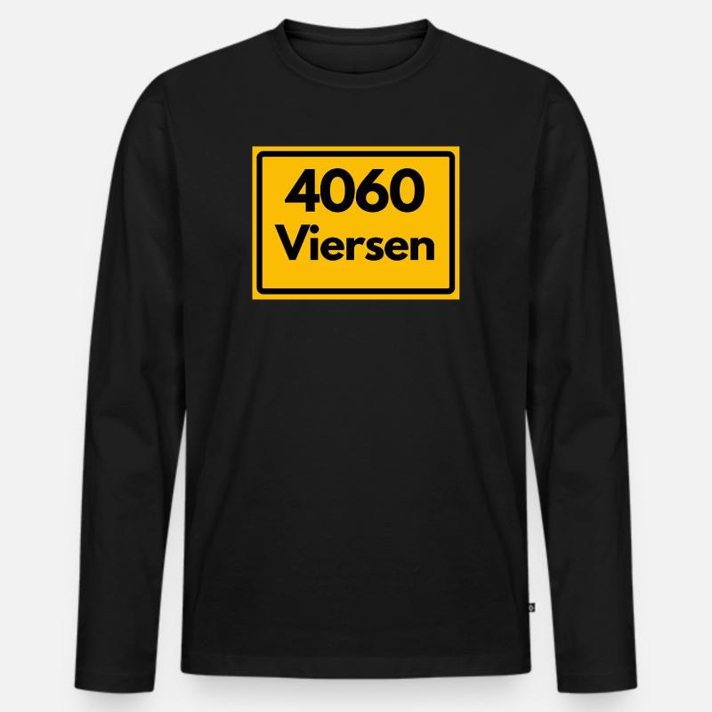 OLD POSTCODE POSTCODE RETRO 4060 VIERSEN - Men's Premium Organic Long Sleeve Shirt - black