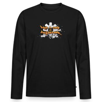 Biker Saying - Men's Premium Organic Long Sleeve Shirt - black - Front - Nico (187cm)
