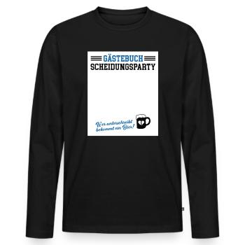 Guestbook Divorce Party Divorced Divorce - Men's Premium Organic Long Sleeve Shirt - black - Front - Nico (187cm)