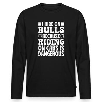 Rodeo Horse Riding Ride On Bulls Cowboy - Men's Premium Organic Long Sleeve Shirt - black - Front - Nico (187cm)