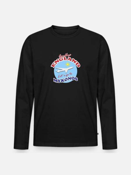 Goodbye England Let´s go to Mykonos - Men's Premium Organic Long Sleeve Shirt - black